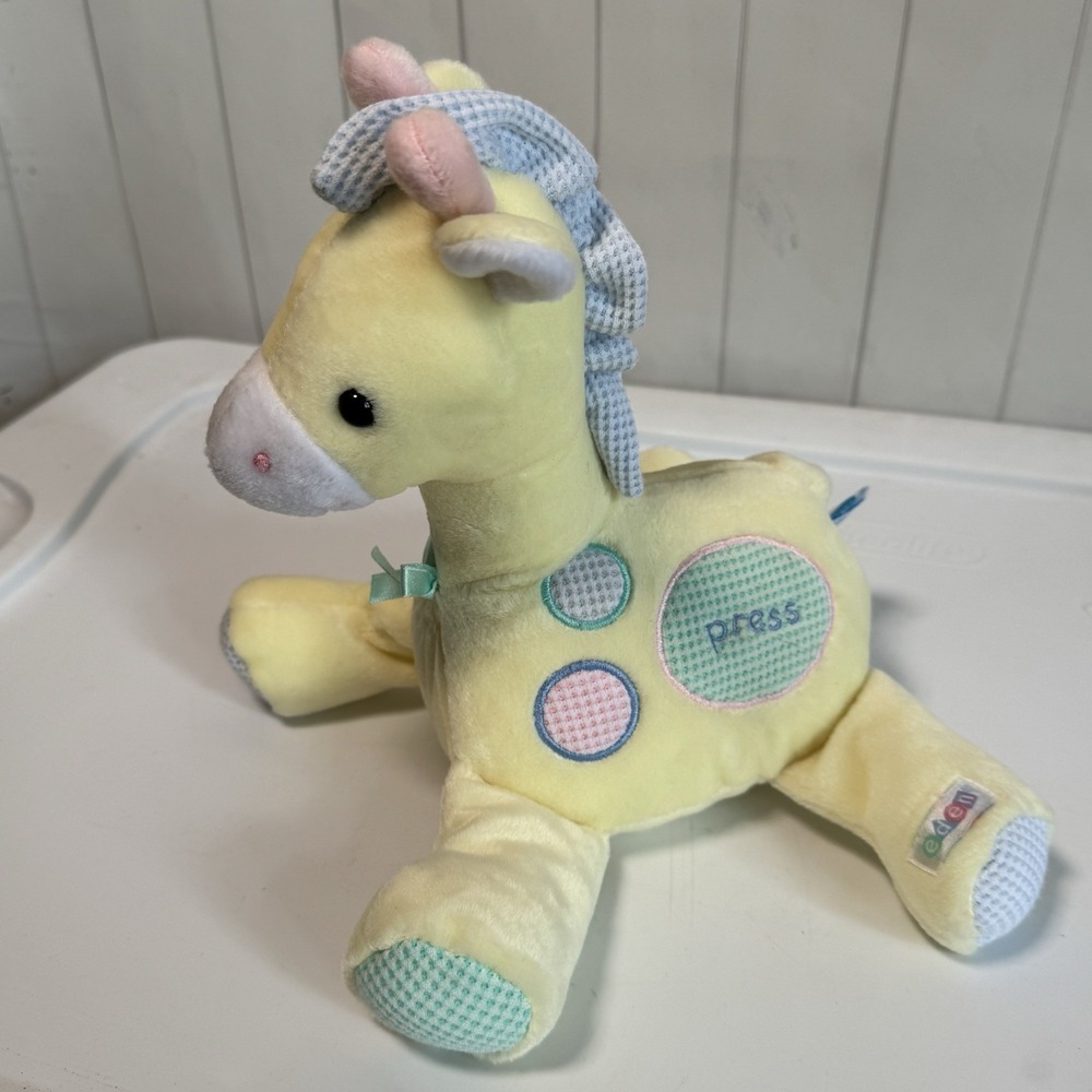 VTG Eden 8" Pastel Plush Giraffe Nursery Lovey Stuffed Animal‎ Toy Nonworking?